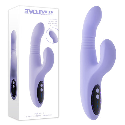 Evolved PEP TALK - Purple 23.3 cm USB Rechargeable Thrusting Vibrator with Tapping Clitoral Stimulator
