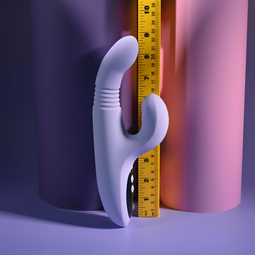 Evolved PEP TALK - Purple 23.3 cm USB Rechargeable Thrusting Vibrator with Tapping Clitoral Stimulator