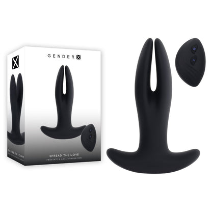 Gender X SPREAD THE LOVE - Black USB Rechargeable Stretching Anal Plug with Wireless Remote