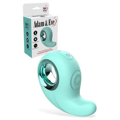 Adam & Eve CURVY CUTIE PLEASURE COMBO - Teal USB Rechargeable Tapping Stimulator