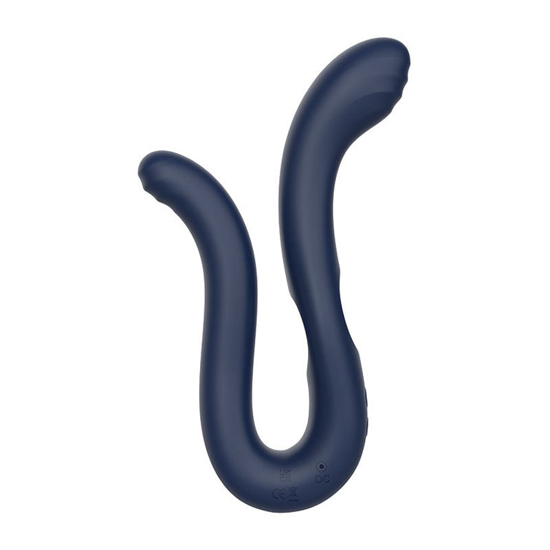 Adam & Eve TWISTED TEMPTATIONS Bendable Vibe - Navy Blue 22.4 cm USB Rechargeable Bendable Dual Vibrator