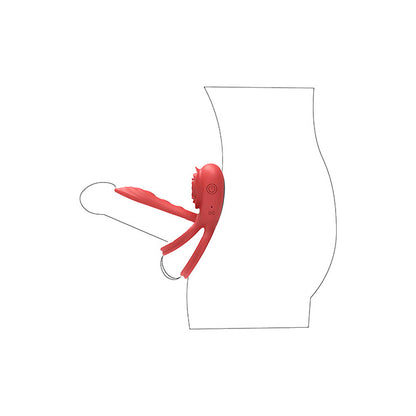 Adam & Eve Rose Vibrating Double Cock Ri -