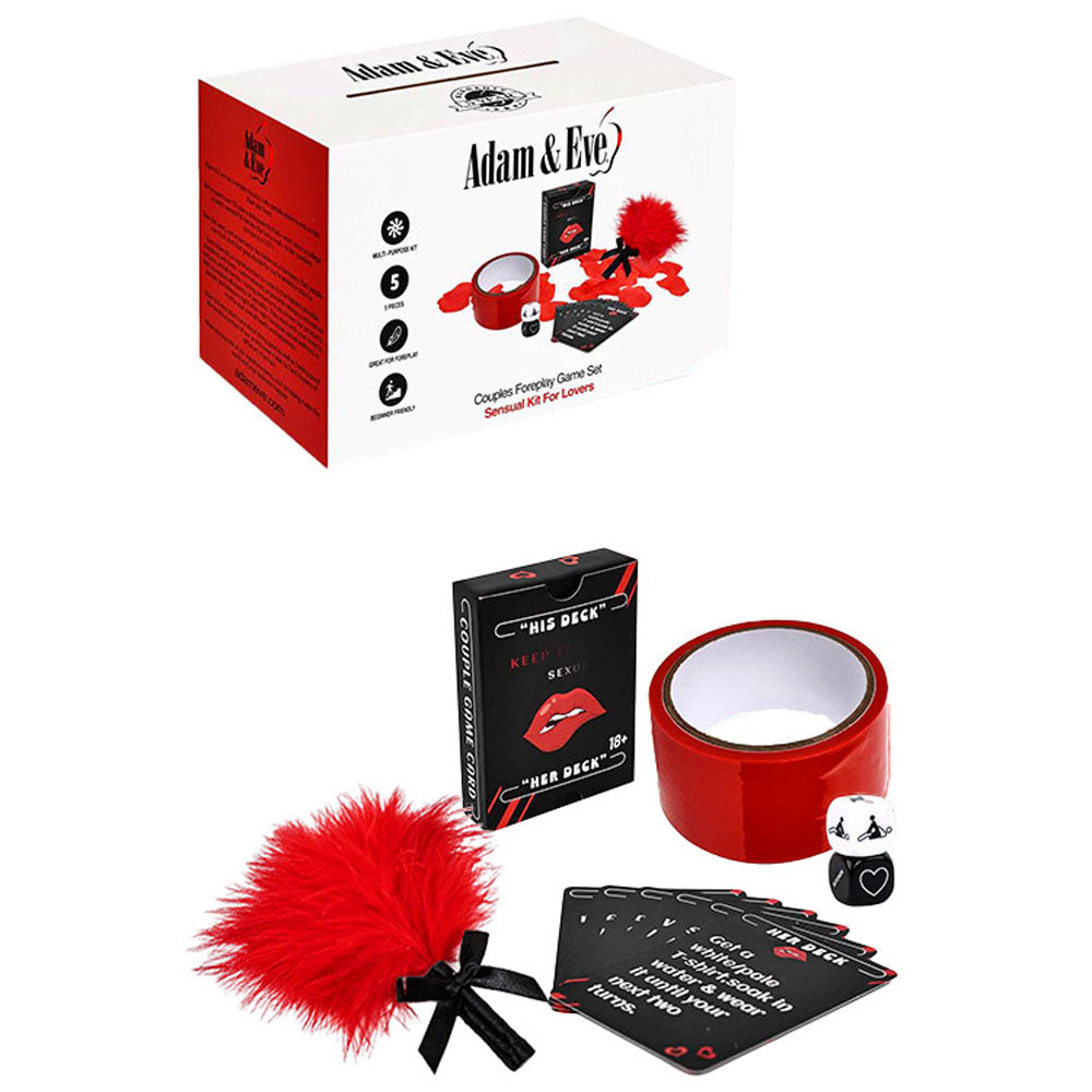 Adam & Eve COUPLES FOREPLAY GAME SET - Couples Card Game - 5 Piece Kit