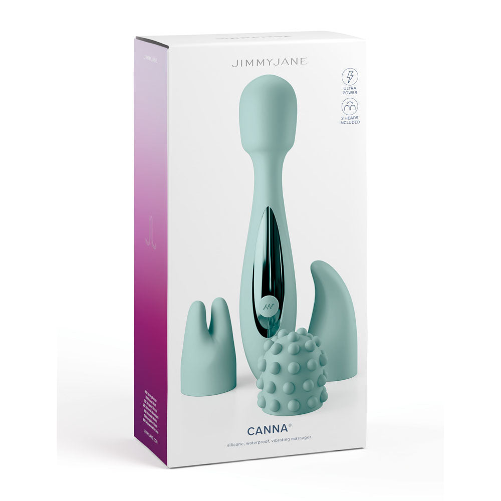 JimmyJane Canna - Teal 21.8 cm Massage Wand with 3 Interchangeable Heads