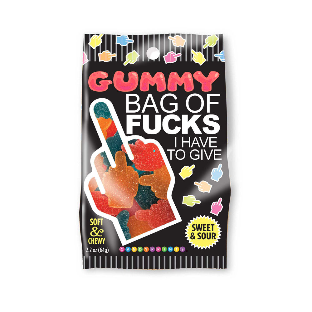 Gummy Bag Of Fucks I Have To Give - Soft & Chewy Sour Gummy Lollies - 64 gram Bag