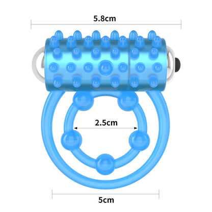 Lumino Play Vibrating Penis & Balls Ring - Glow in the Dark Blue Vibrating Cock Ring