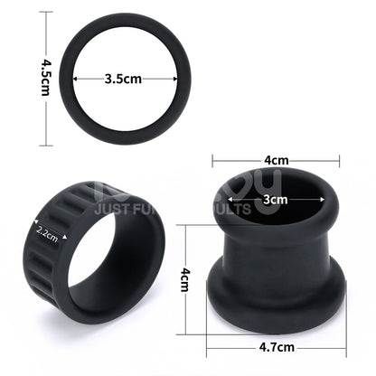 Pinnacle Pro Twin Grip Enhancer - Black Cock & Balls Ring