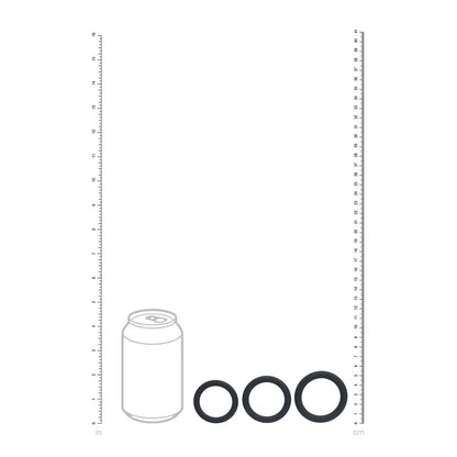 LEVELZ Classic Silicone Cock Ring Set - L/XL/XXL - Black Cock Rings - Set of 3 Sizes