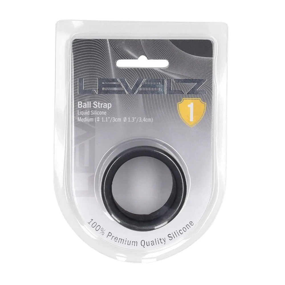 LEVELZ Liquid Silicone Ball Strap - M - Black - Black Ball Strap