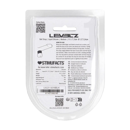 LEVELZ Liquid Silicone Ball Strap - M - Black - Black Ball Strap