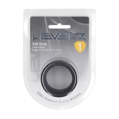 LEVELZ Liquid Silicone Ball Strap - L - Black - Black Ball Strap