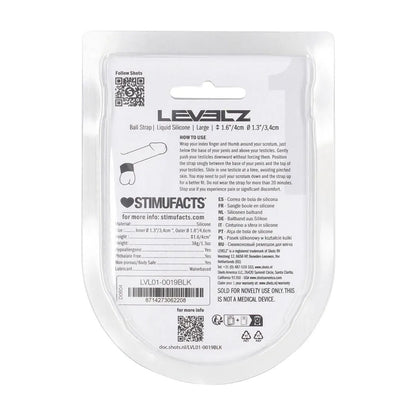 LEVELZ Liquid Silicone Ball Strap - L - Black - Black Ball Strap