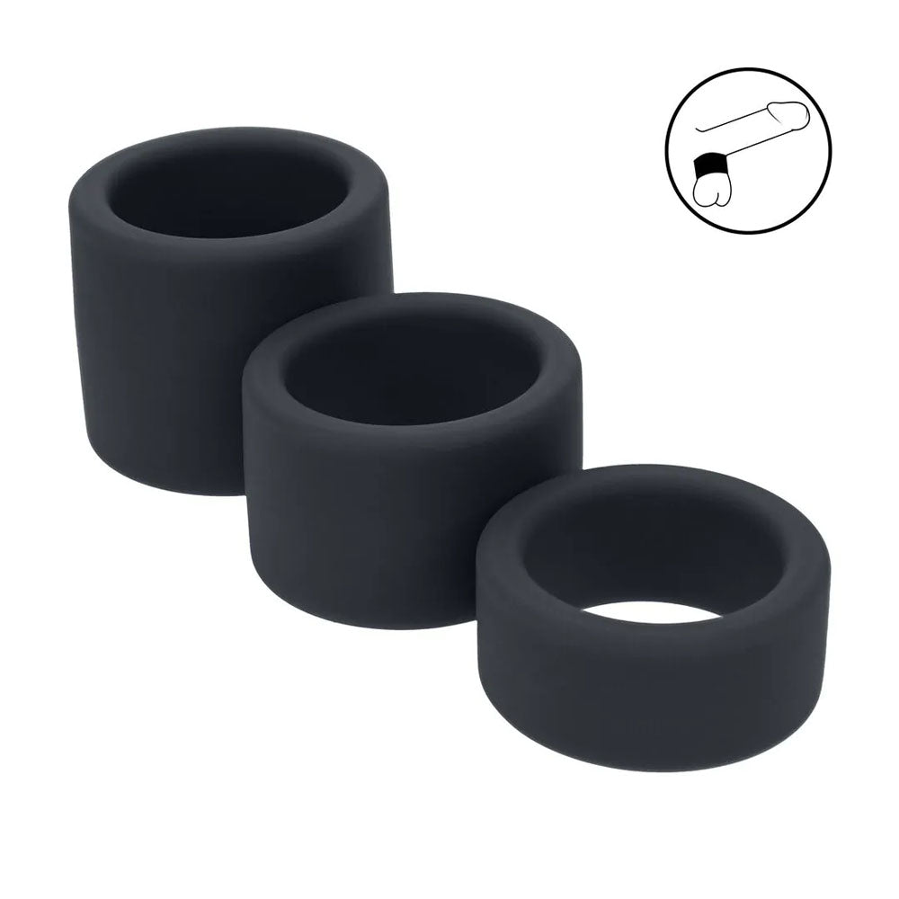 LEVELZ Liquid Silicone Ball Strap Set of 3 - Black - Black Ball Stretchers - Set of 3 Sizes