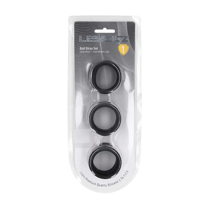 LEVELZ Liquid Silicone Ball Strap Set of 3 - Black - Black Ball Stretchers - Set of 3 Sizes