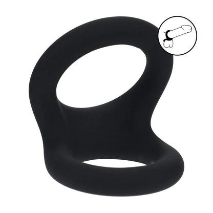 LEVELZ Double O Silicone Cock Ring - M - Black - Black Cock & Balls Rings