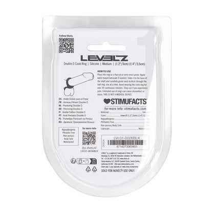 LEVELZ Double O Silicone Cock Ring - M - Black - Black Cock & Balls Rings