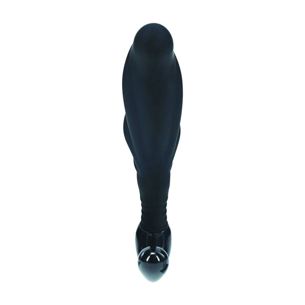 LEVELZ Rippled with Hard Loop Prostate Massager - Large - Black Large Prostate Massager