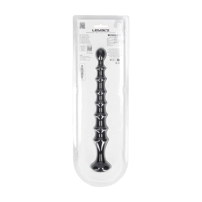 LEVELZ Ribbed Silicone Flared Anal Probe - Black 26.7 cm Anal Beads