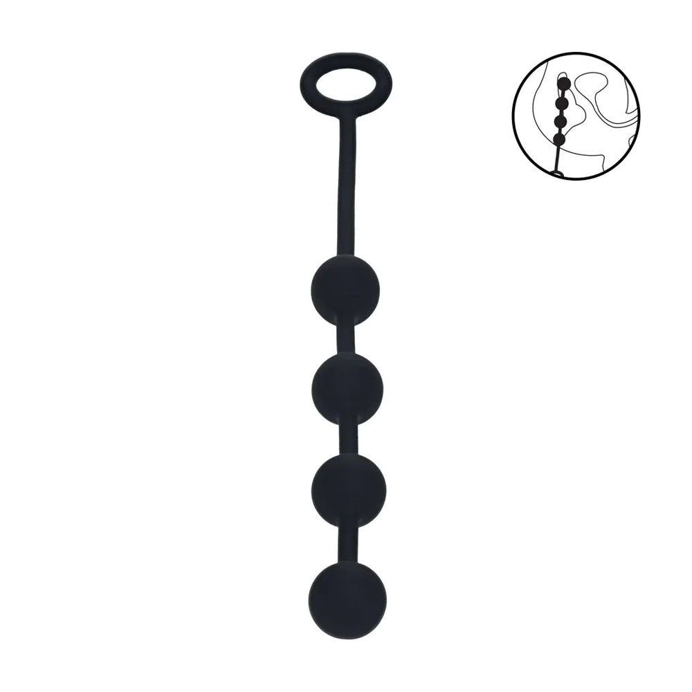 LEVELZ Round Silicone Anal Balls - S - 20mm - Black 23 cm Small Anal Balls