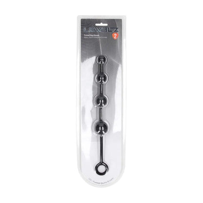 LEVELZ Curved Silicone Anal Beads - Black - Black 29.5 cm Anal Beads