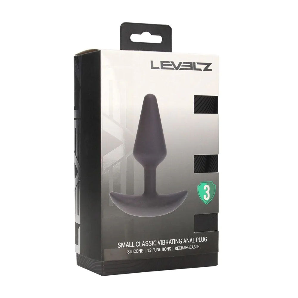 LEVELZ Classic Vibrating Silicone Anal Plug - Small - Black Small USB Rechargeable Butt Plug