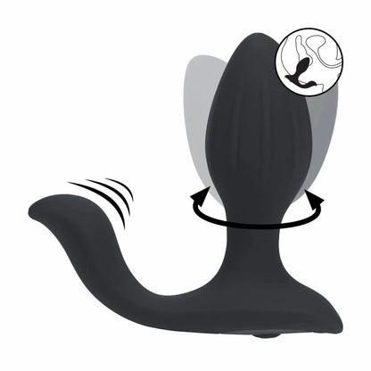 LEVELZ Vibrating & Rotating Anal Plug with Ball Stimulator - Black 10.7 cm USB Rechargeable Vibrating Butt Plug