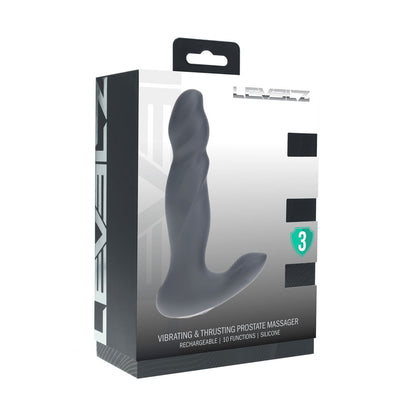 LEVELZ Vibrating & Thrusting Silicone Prostate Massager - Black 14.7 cm USB Rechargeable Thrusting Prostate Massager
