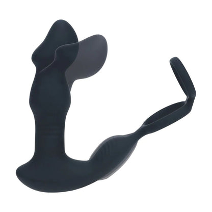 LEVELZ Remote Controlled Prostate Stimulator with Cock Ring - Black USB Rechargeable Vibrating Thrusting Prostate Massager with Cock Ring