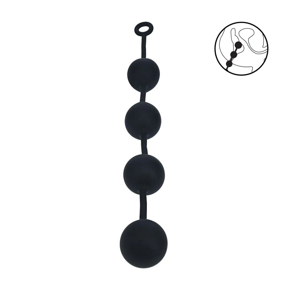 LEVELZ Round Anal Balls - XXL - 60mm - Black 52.5 cm XXL Anal Beads