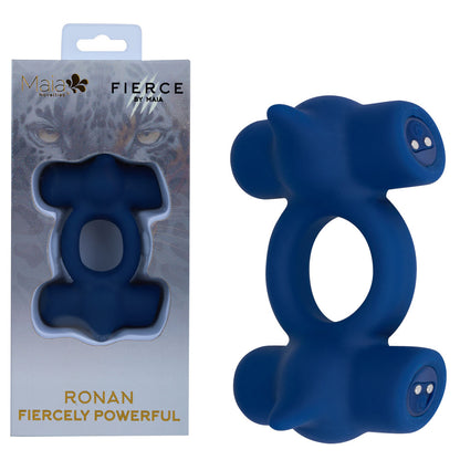 Maia RONAN - Blue - Blue USB Rechargeable Dual Vibrating Cock Ring