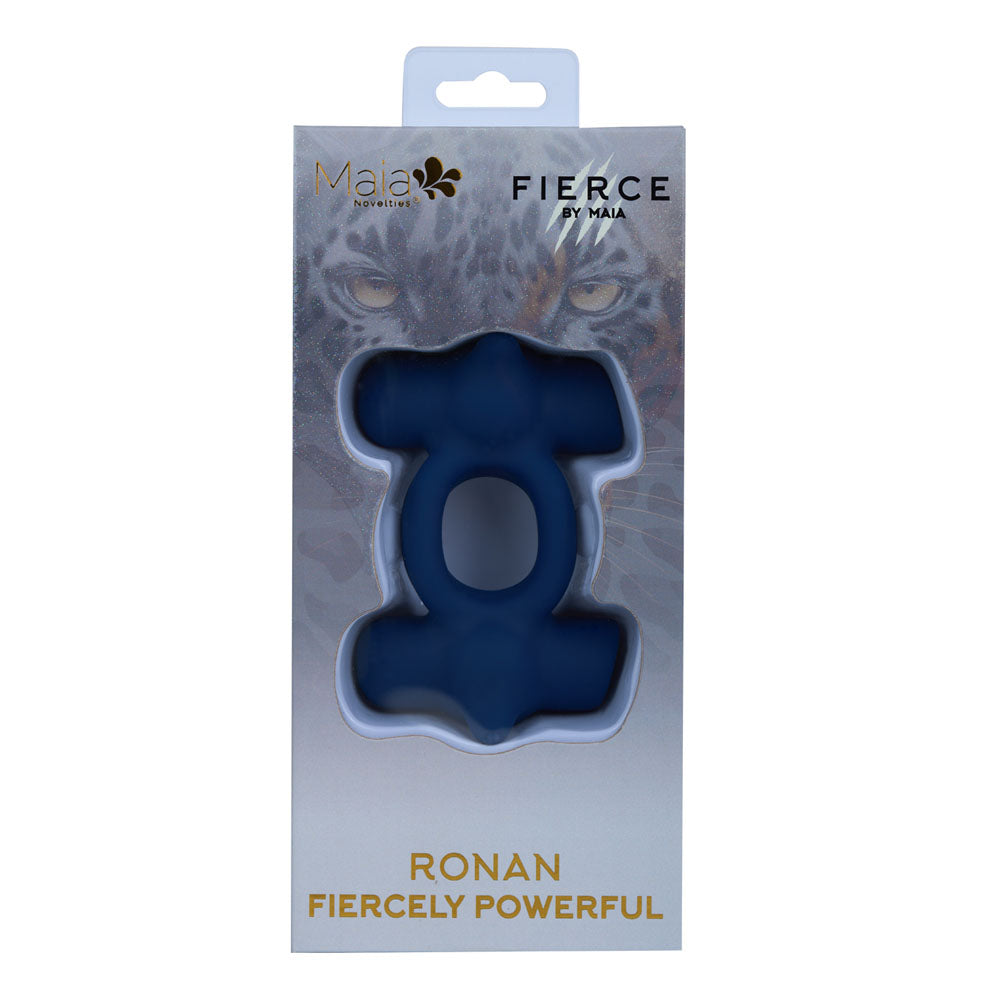 Maia RONAN - Blue - Blue USB Rechargeable Dual Vibrating Cock Ring