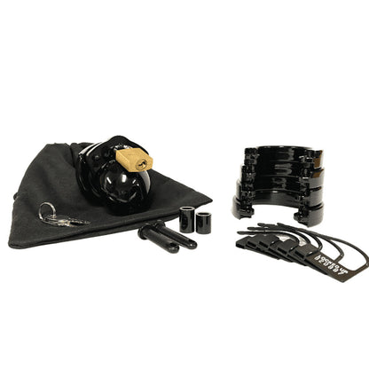 Mini-Me Black Chastity Cock Cage Kit - Black