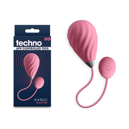 Techno - Kandi - Pink USB Rechargeable Vibrating Egg with App Control