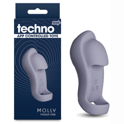 Techno - Molly - Grey USB Rechargeable Finger Stimulator with App Control