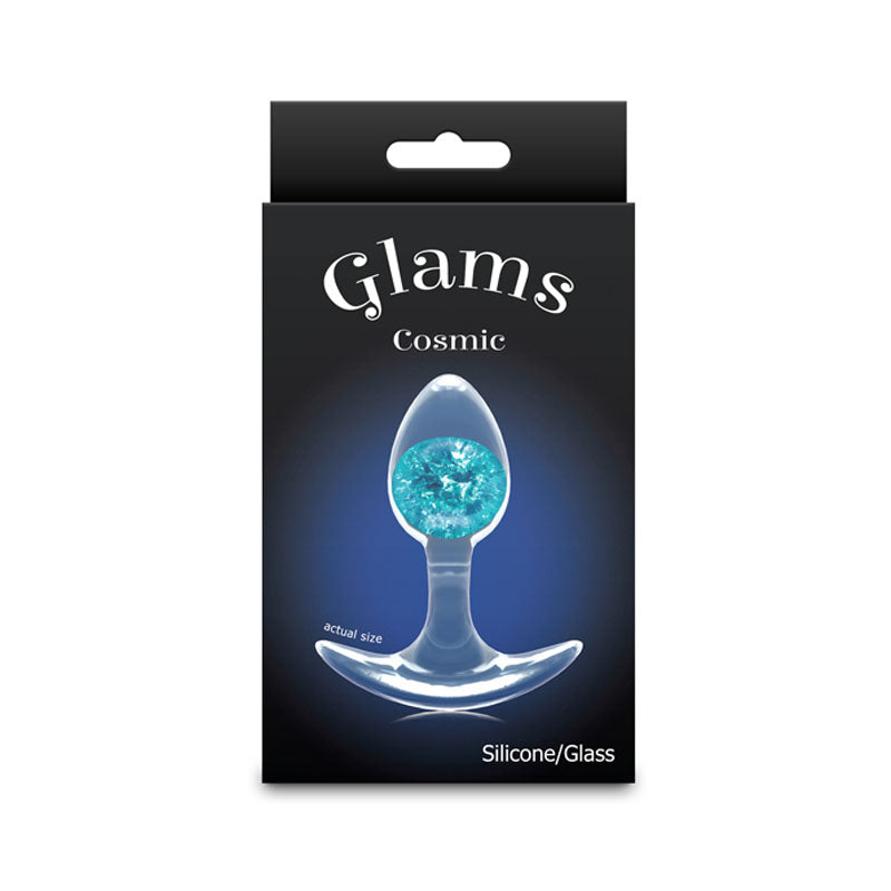 Glams Cosmic - Small - Blue - Clear/Blue 8.1 cm Small Butt Plug