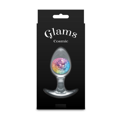 Glams Cosmic - Medium - Rainbow - Clear/Rainbow 9.5 cm Small Butt Plug