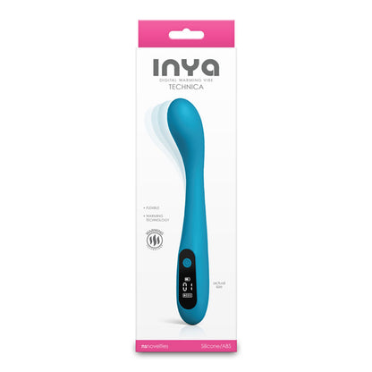 INYA Technica - Teal - Teal 19.2 cm USB Rechargeable Warming Vibrator