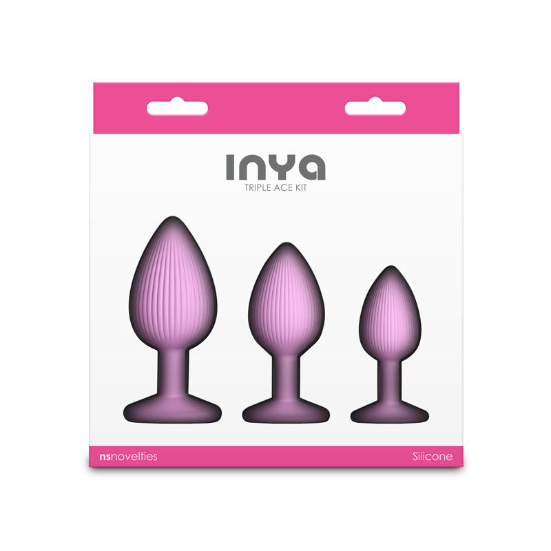 INYA Triple Ace Kit - Blush - Pink Butt Plugs - Set of 3 Sizes