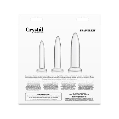 Crystal - 3pc Trainer Kit - Clear - Clear Glass Anal Plugs - Set of 3 Sizes