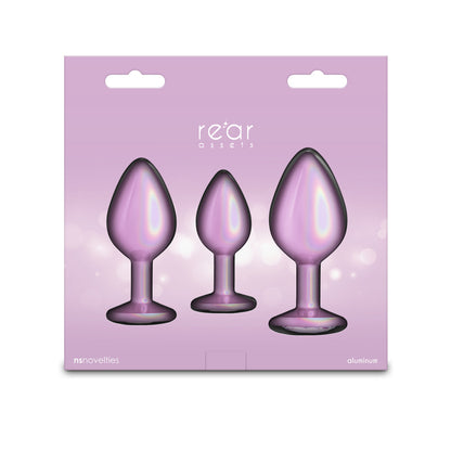 Rear Assets Trainer Kit - Iridescent Pink - Iridescent Pink Metallic Butt Plugs - Set of 3 Sizes