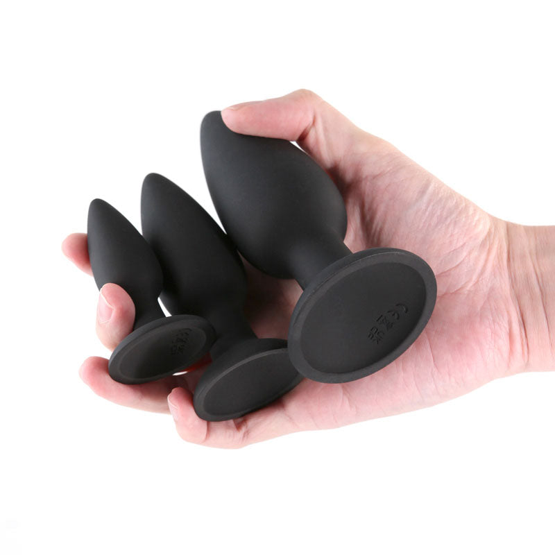 Renegade Triple Strike Kit - Black - Black Butt Plugs - Set of 3 Sizes