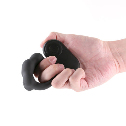 Renegade Rocket Ring - Black - Black USB Rechargeable Vibrating Cock Ring with Wireless Remote