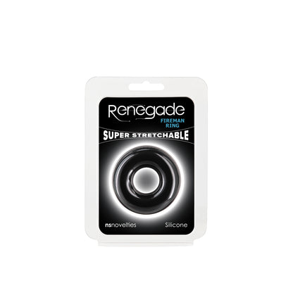Renegade Fireman Ring - Medium - Black - Black Medium Cock Ring