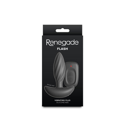 Renegade Flash - Black - Black 10.3 cm USB Rechargeable Vibrating Butt Plug