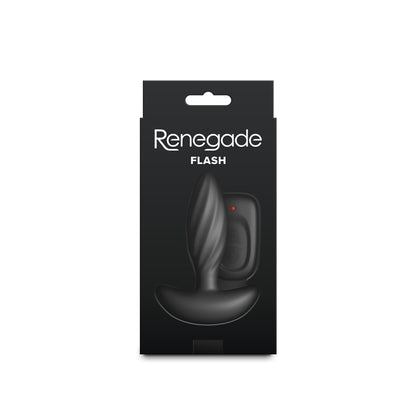 Renegade Flash - Black - Black 10.3 cm USB Rechargeable Vibrating Butt Plug