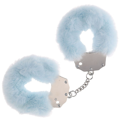 OUCH! Heavy-Duty Fluffy Cuffs - Powder Blue - Powder Blue Fluffy Restraints