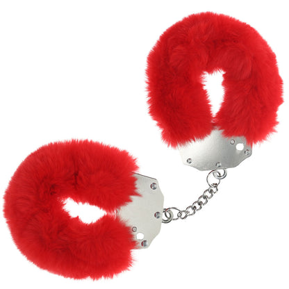 OUCH! Heavy-Duty Fluffy Cuffs - Red - Red Fluffy Restraints