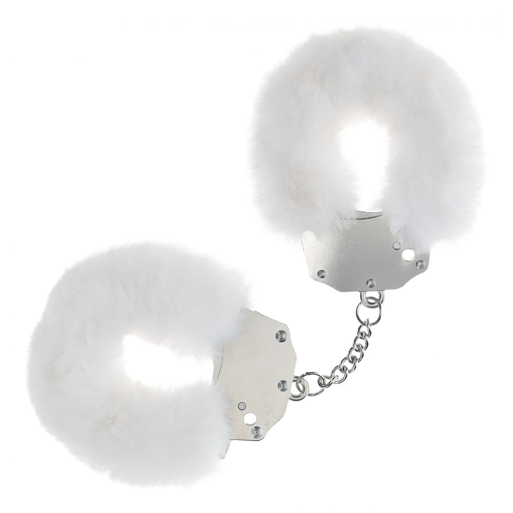 OUCH! Heavy-Duty Fluffy Cuffs - White - White Fluffy Restraints