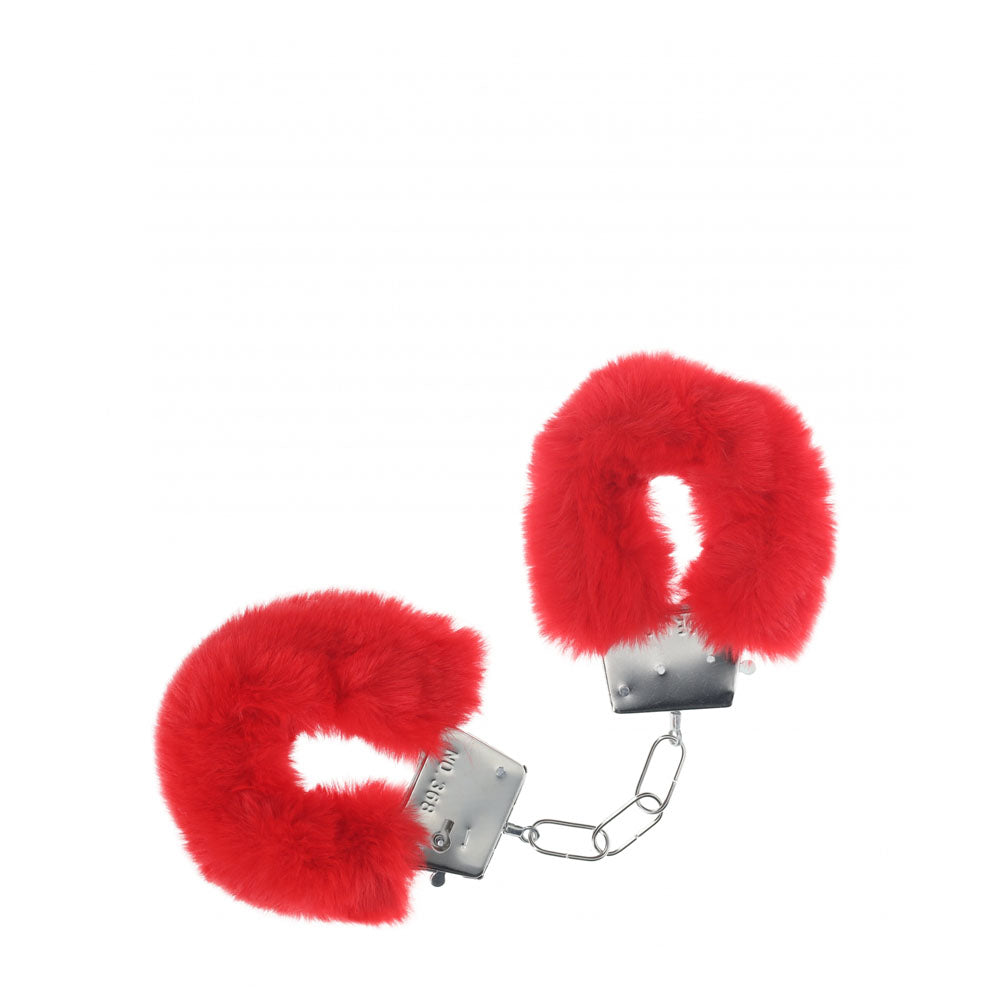 OUCH! Classic Fluffy Cuffs - Red - Red Fluffy Restraints