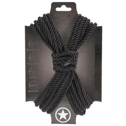 OUCH! Bondage Rope - 10 M - Black - Black Nylon Bondage Rope - 10 metre Length
